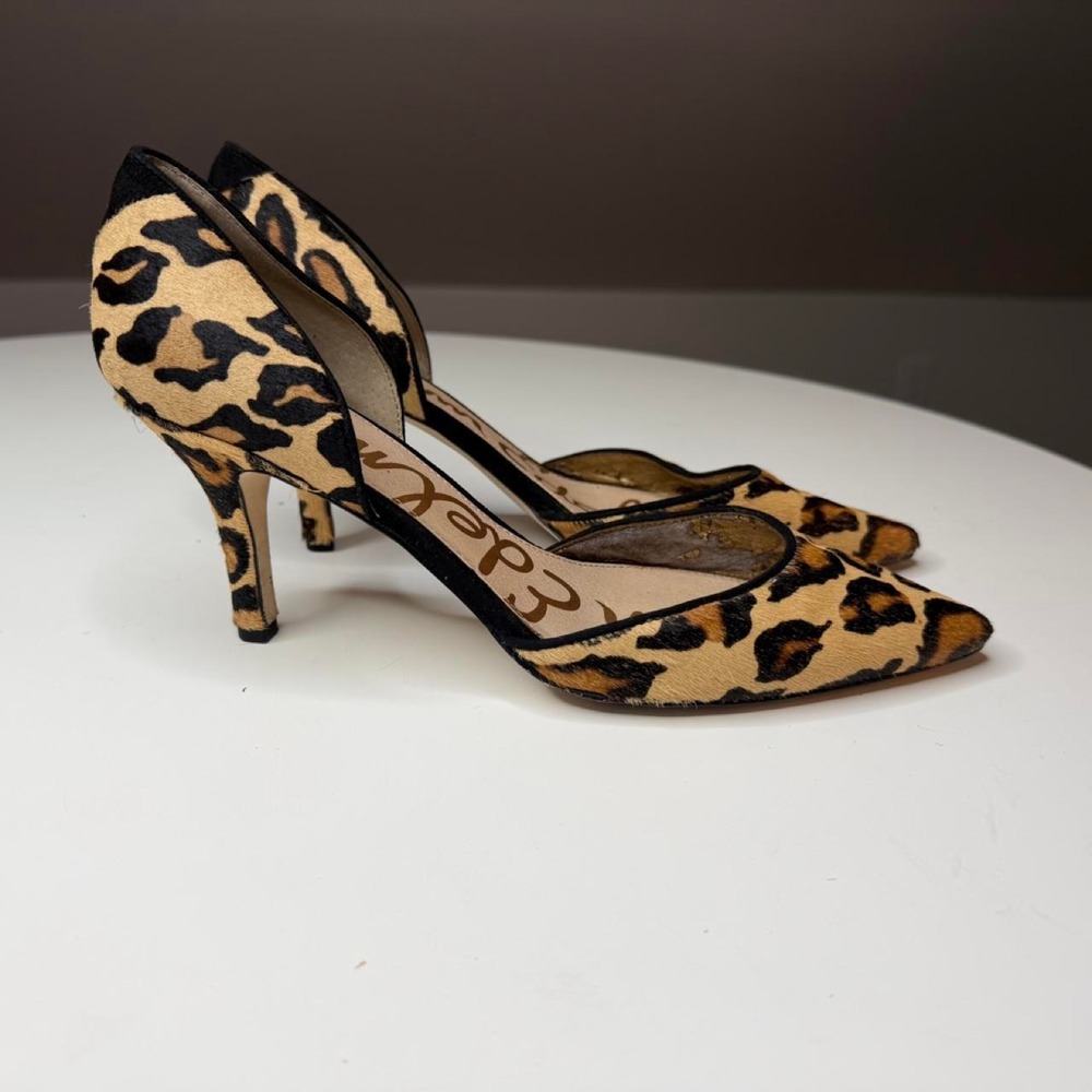 Sam Edelman Opal Leopard Calf Hair D'Orsay Pumps Size 8.5 Mob Wife Witch core